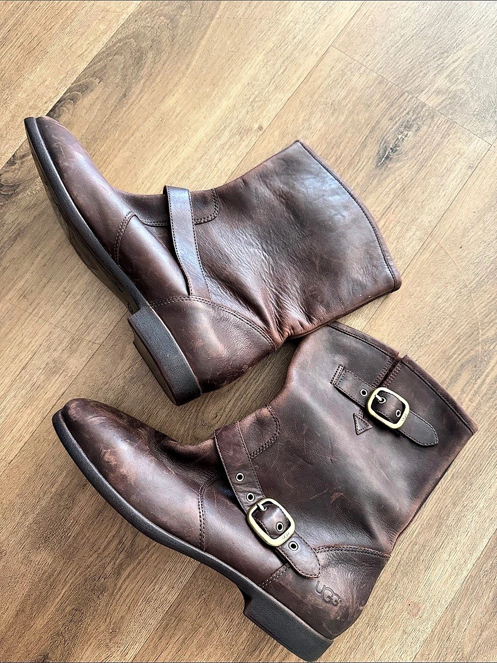 UGG Leather Buckle Boots Brown US 8